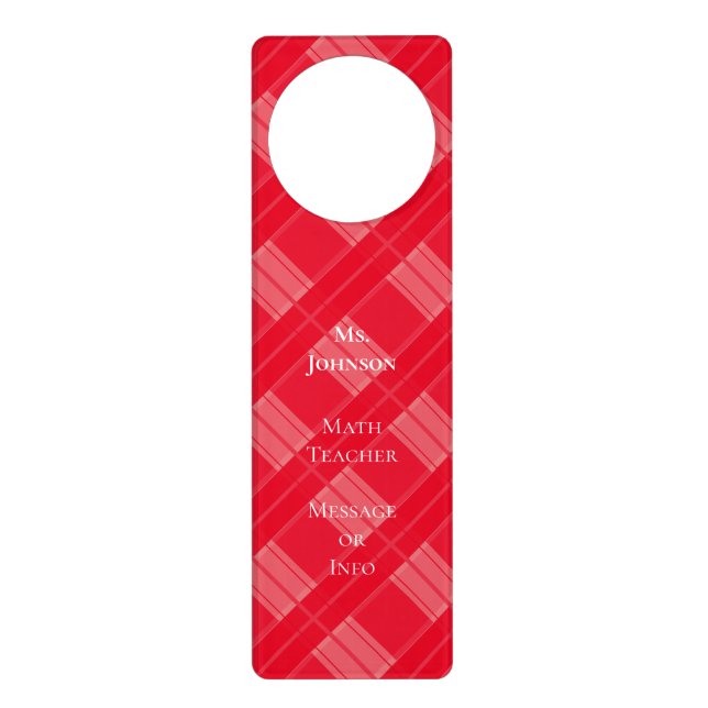HAMbWG  Any Color Plaid Background Acrylic Door Hanger (Front)