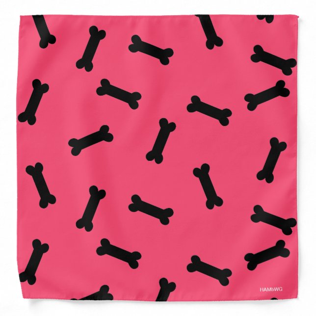 HAMbWG - Bandana - Black Dog Bones w any color (Front)