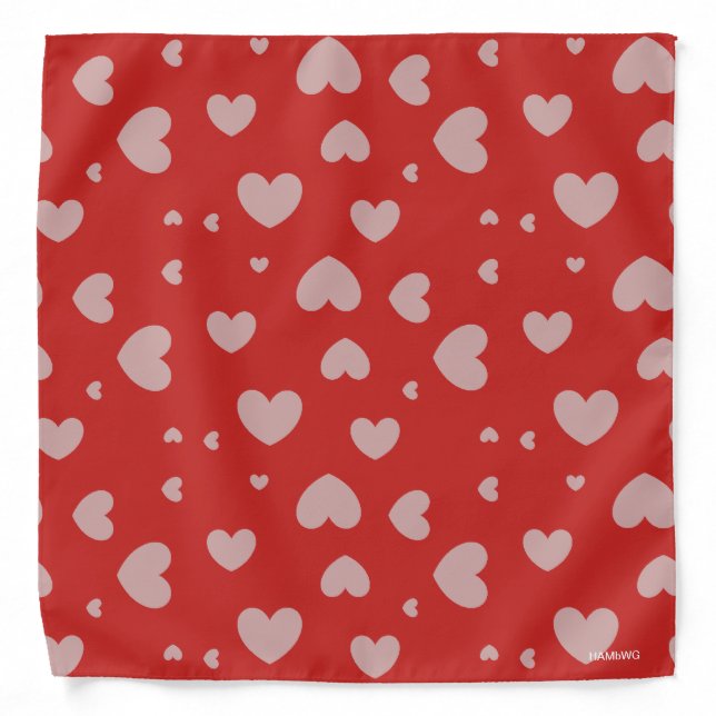 HAMbWG - Bandana - Hearts - Gray with Any Color (Front)