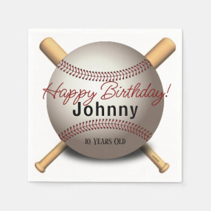 HAMbWG - Baseball & Bat Personalized Napkin