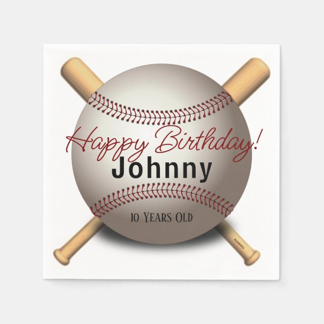 HAMbWG - Baseball & Bat Personalized Napkin (Front)