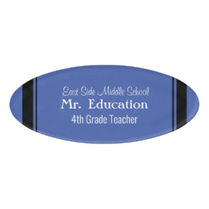 HAMbWG Black Border Oval Magnetic Name Tag