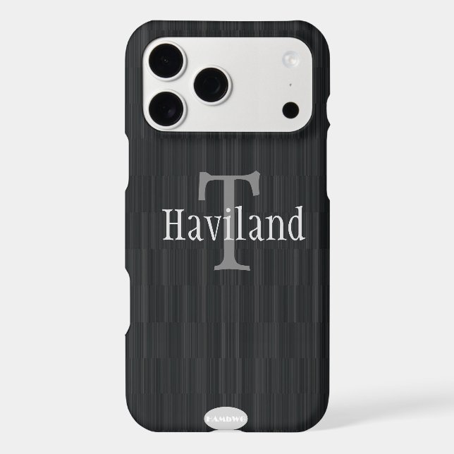 HAMbWG Charcoal Gray Gradient Monogram Iphone Case (Back)