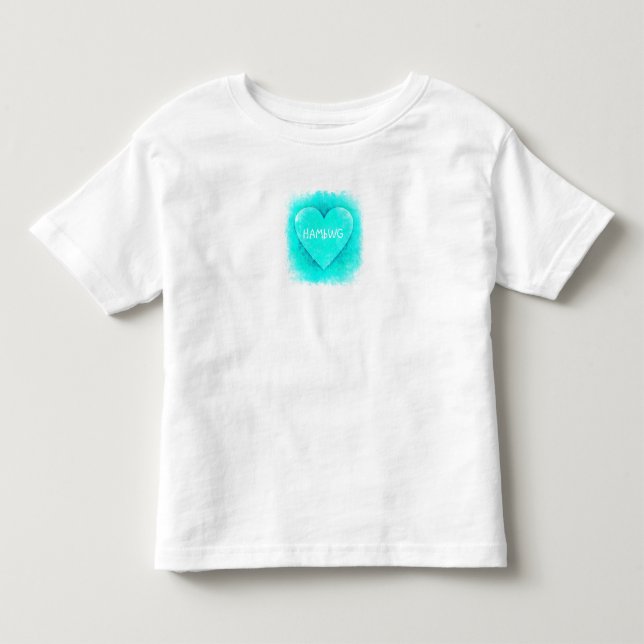 HAMbWG - Children's  T Shirt - Charming Heart Aqua (Front)