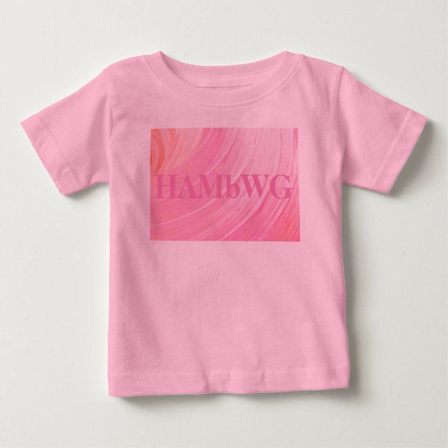 HAMbWG - Children's  T Shirt - Pink Swirl w Logo (Front)