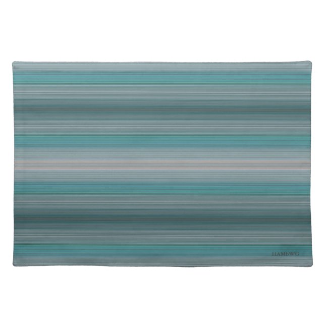 HAMbWG - Cloth Place Mat - Aqua Stripe (Front)