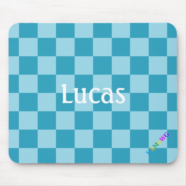 HAMbWG - Computer Mouse - Aqua Checker Pad (Front)