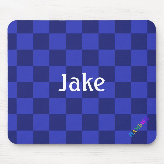 HAMbWG - Computer Mouse - Blue Checker Pad (Front)