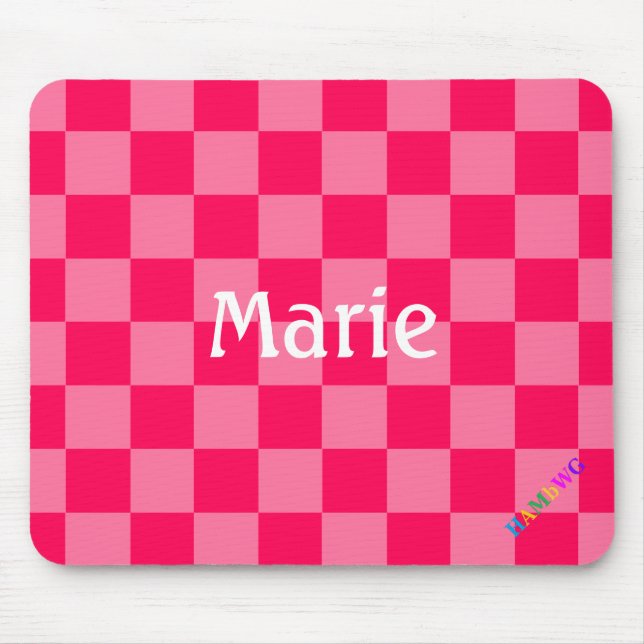 HAMbWG - Computer Mouse - Hot Pink Checker Pad (Front)