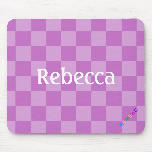 HAMbWG - Computer Mouse - Lilac Checker Diagonal Pad (Front)