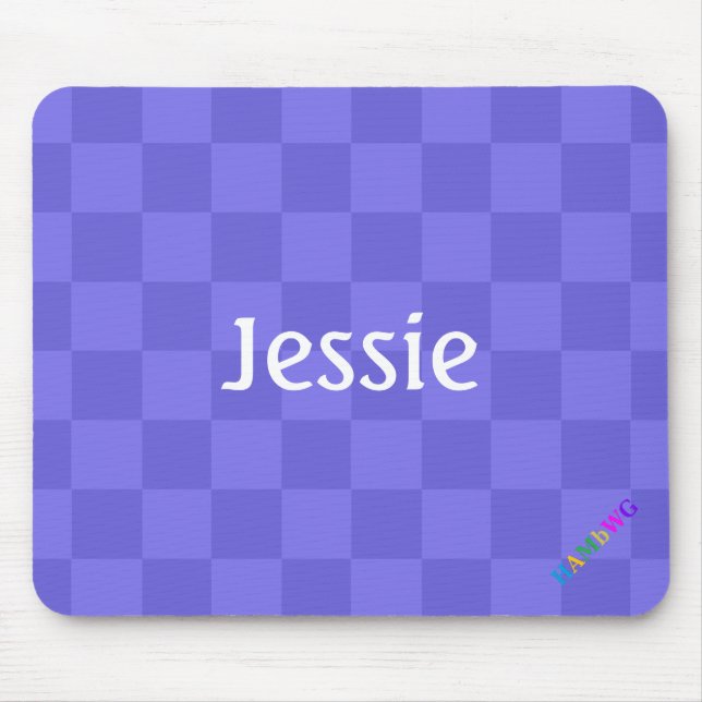 HAMbWG - Computer Mouse - Purple Checker Diagonal Pad (Front)