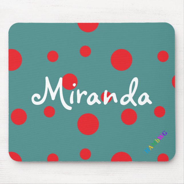 HAMbWG - Computer Mouse - Red Polka Dots Pad (Front)