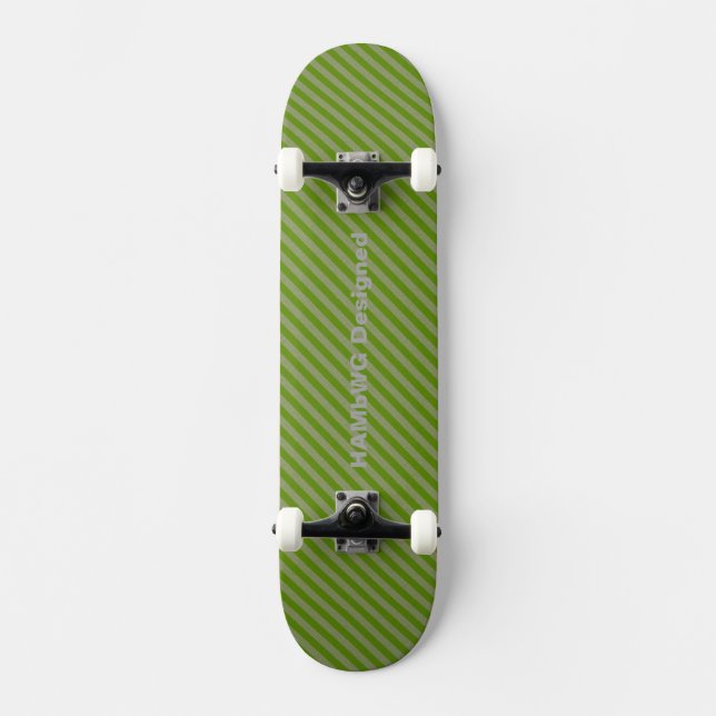 HAMbWG Designed Skateboard - Green Diagonal Deck (Front)