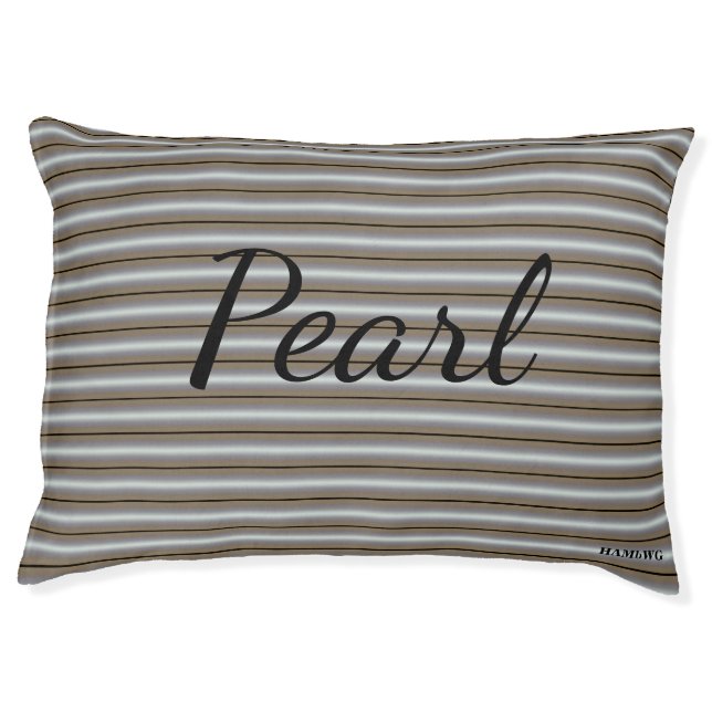 HAMbWG Dog Bed - Pearl Stripe (Front)