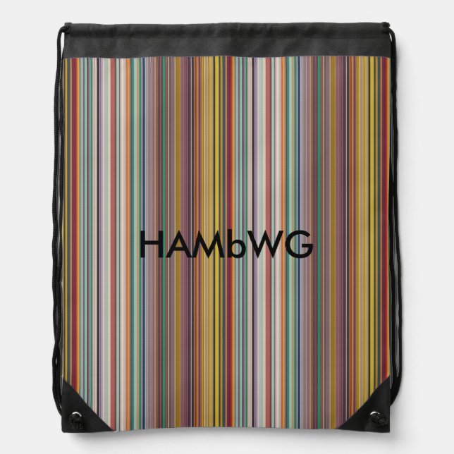 HAMbWG - Drawstring Backpack - Clay Gradient Bars (Front)