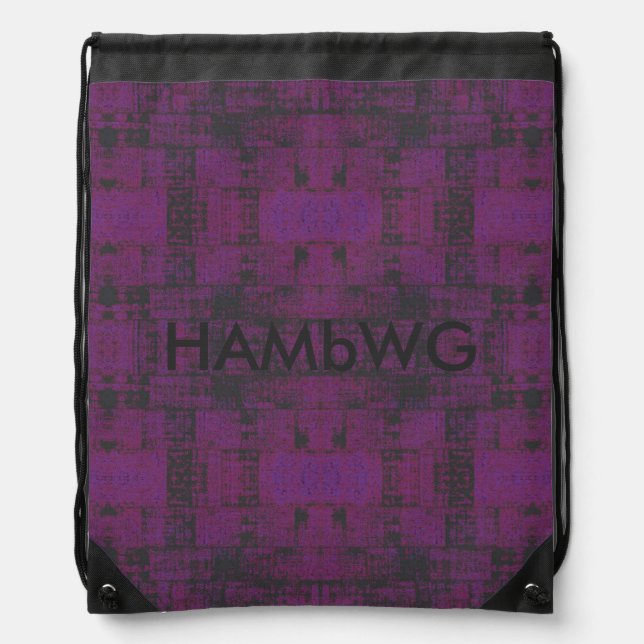HAMbWG Drawstring Backpack -Purple/Charcoal (Front)