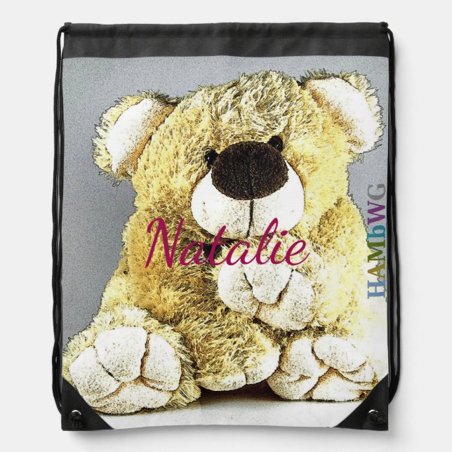 HAMbWG  Drawstring Bag - Giant Teddy Bear (Front)