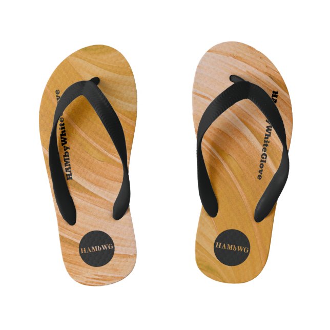 HAMbWG Flip-Flops - Orange Swirl Kid's Flip Flops (Footbed)