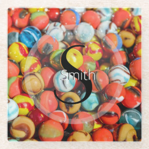 HAMbWG - Glass Coaster - Marbles with Monogram