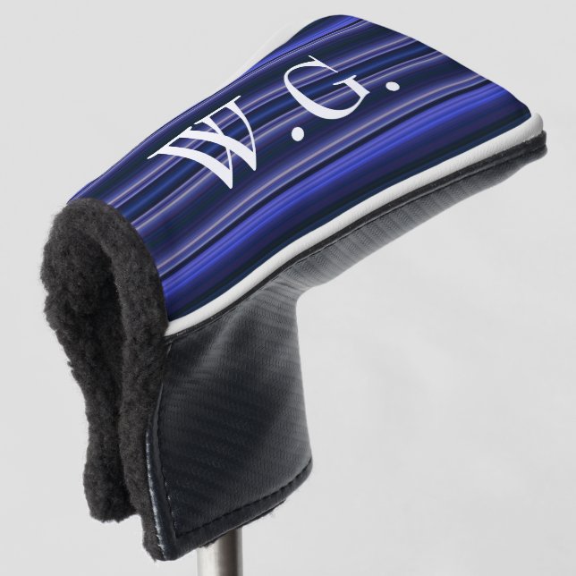 HAMbWG Golf Iron Head Cover - Sapphire Stripes (3/4 Front)