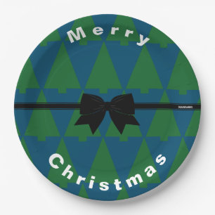 HAMbWG Green Christmas Trees Paper Plate