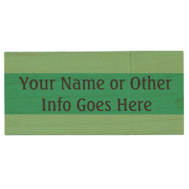 HAMbWG - Green - USB Wooden Flash Drive (Front)