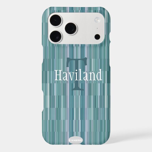 HAMbWG Light Teal Gradient Monogram Iphone Case (Back)
