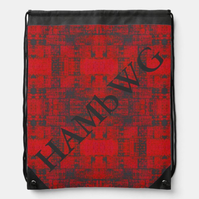 HAMbWG Logo Drawstring Backpack - Distressed Red (Front)