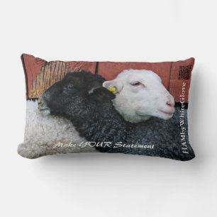HAMbWG - Lumbar Pillow - Black Sheep White Sheep