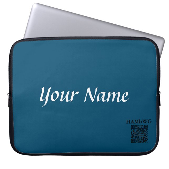 HAMbWG - Neoprene Laptop Case - Teal Personalize (Front)