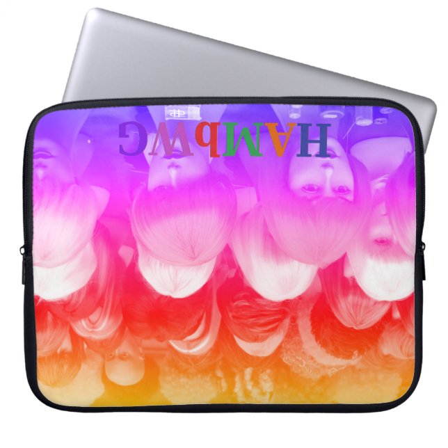 HAMbWG  -  Neoprene Laptop Sleeve - Colorful Wigs (Front)