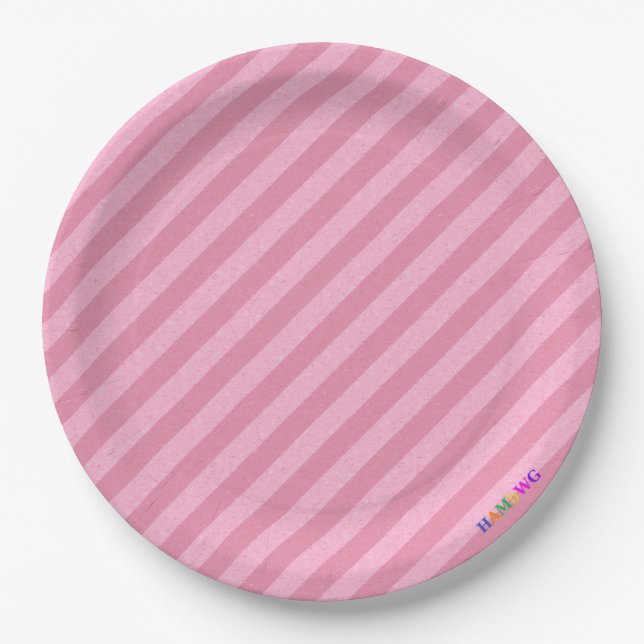 HAMbWG - Paper Goods - Light Pink Stripe w Logo Plates (Front)