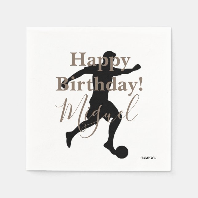 HAMbWG -  Personalized Napkin - Soccer Player (Front)