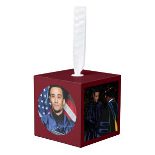 HAMbWG - Photo Cube Ornament - Dark Red