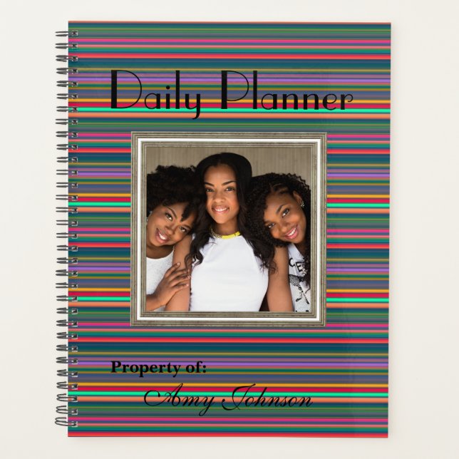 HAMbWG - Photo Daily Planner - Neon Stripe (Front)