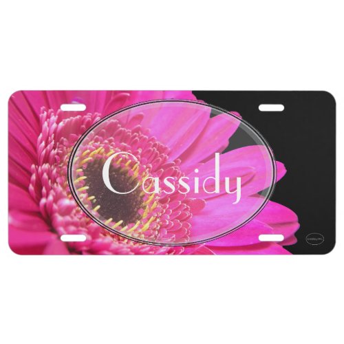 HAMbWG Pink Gerber Daisy License Plate