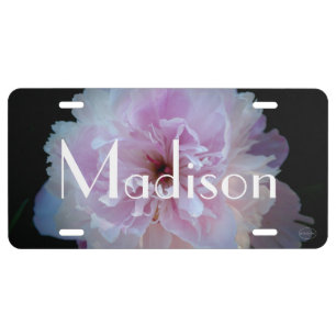 HAMbWG Pink Peony License Plate