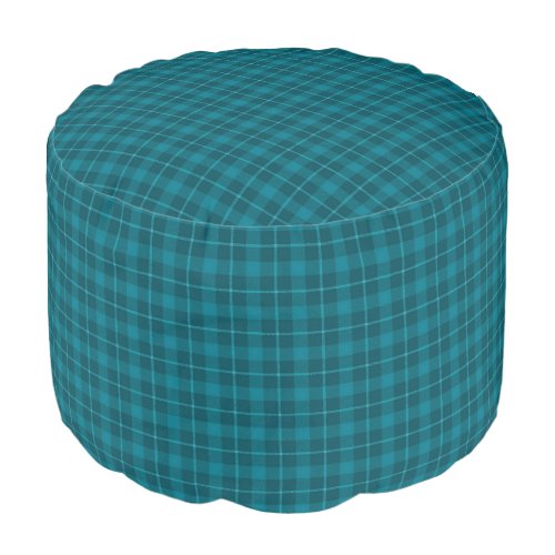 HAMbWG Pouf Chair _ Aqua_Teal Plaid