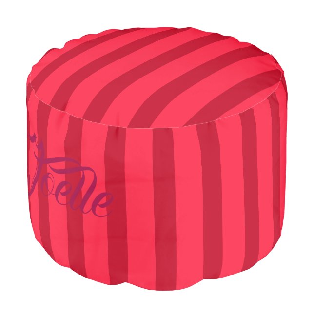 HAMbWG Pouf Chair -  Red/Red Stripes (Angled Front)