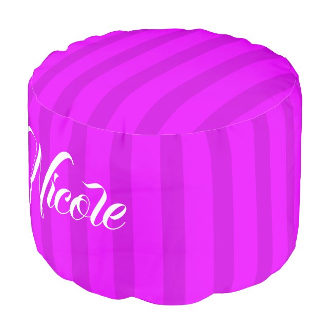 HAMbWG Pouf Chair -  Violet/Violet Stripes (Angled Front)