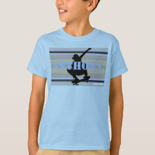 HAMbWG - T Shirt - Silver blue Skateboarder