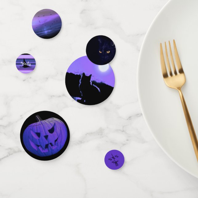 HAMbWG - Table Confetti - Purple Halloween Cat (Group)