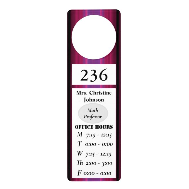 HAMbWG  Teacher's Acrylic Door Hanger in Cherry (Front)