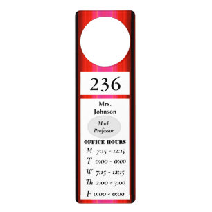 HAMbWG  Teacher's Acrylic Door Hanger in Red