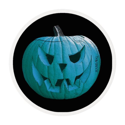 HAMbWG _ Teal Halloween Pumpkin Edible Frosting Rounds