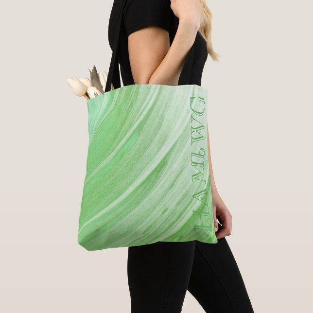 HAMbWG - Tote Bag - Lime Green Swirl w/logo (Close Up)