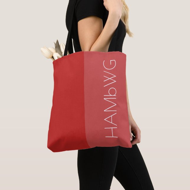 HAMbWG - Tote Bag- Red/Red w HAMbWG Logo Bag (Close Up)