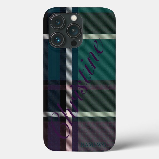 HAMbWG  Tough Xtreme Phone Case - Teal Plum Plaid (Back)