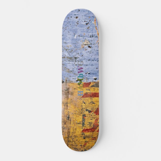 HAMbWG - Two colour distressed look Hardwood Maple Skateboard Deck (Front)