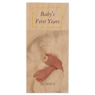 HAMbWG USB Flash Drive - Baby Feet w Daisy